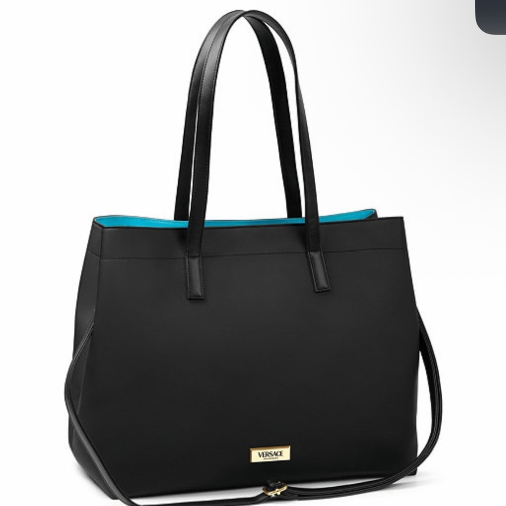 Versace parfums bag tote purse new gold